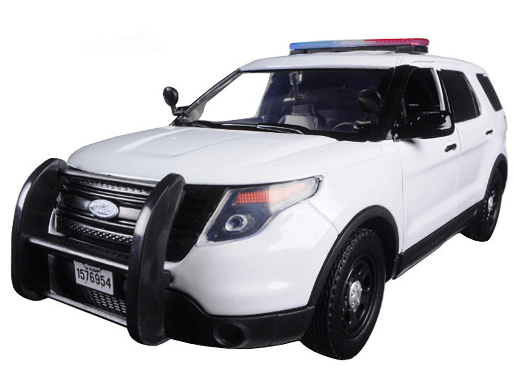 2015 Ford Police Interceptor Utility Unmarked White 1/24 Diecast Model Car by Motormax - image 2