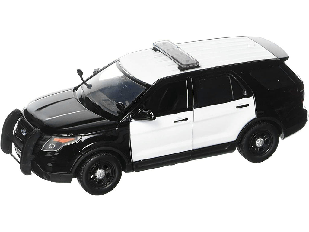 2022 Ford Police Interceptor Utility Unmarked Black and White 1/24 Diecast Model Car by Motormax - image 2