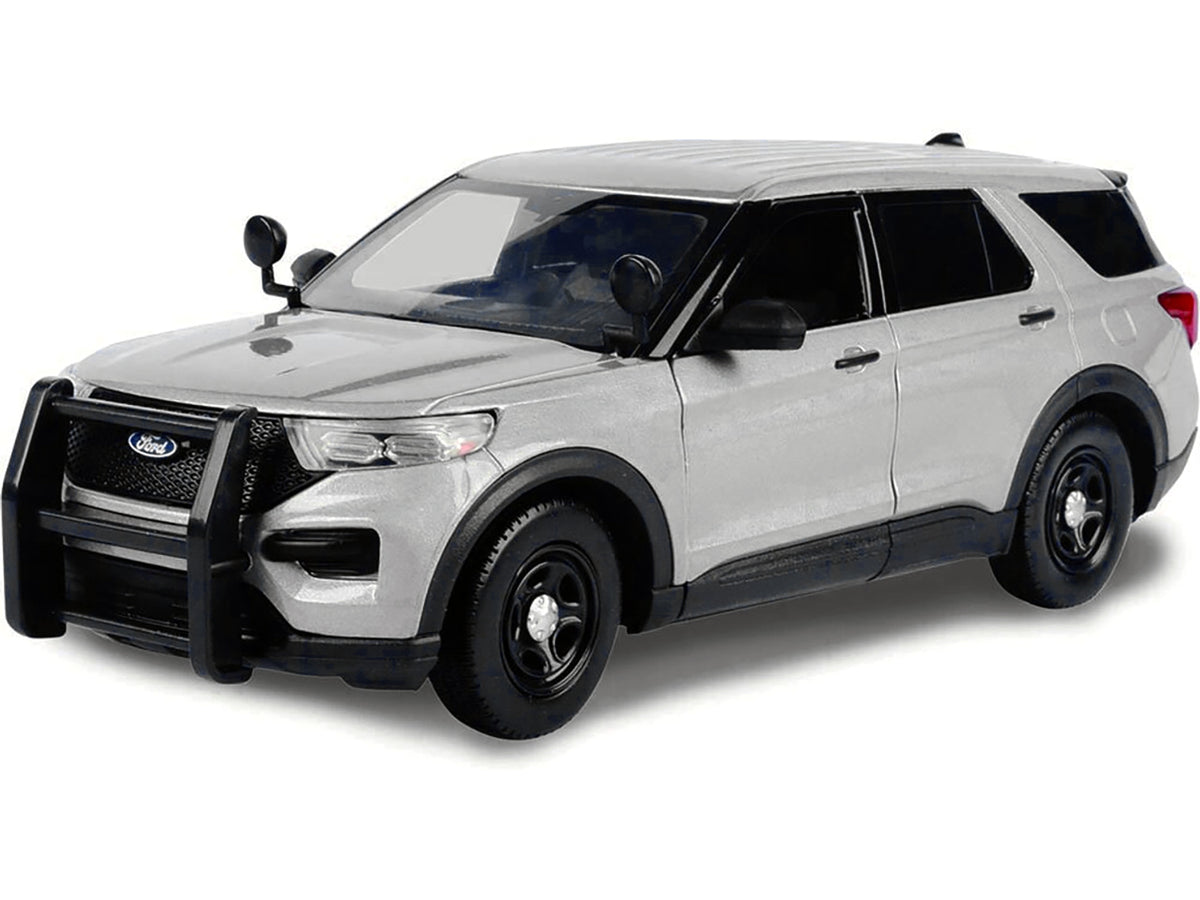 2022 Ford Police Interceptor Utility Unmarked Slick-Top Silver 1/24 Diecast Model Car by Motormax - image 2