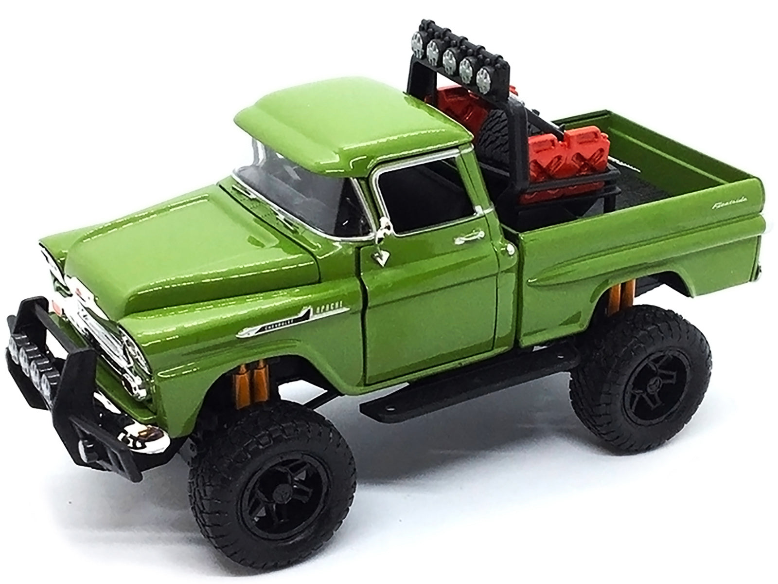 1958 Chevrolet Apache Fleetside Pickup Truck Off Road Green 1/24 Diecast Model by Motormax - image 2