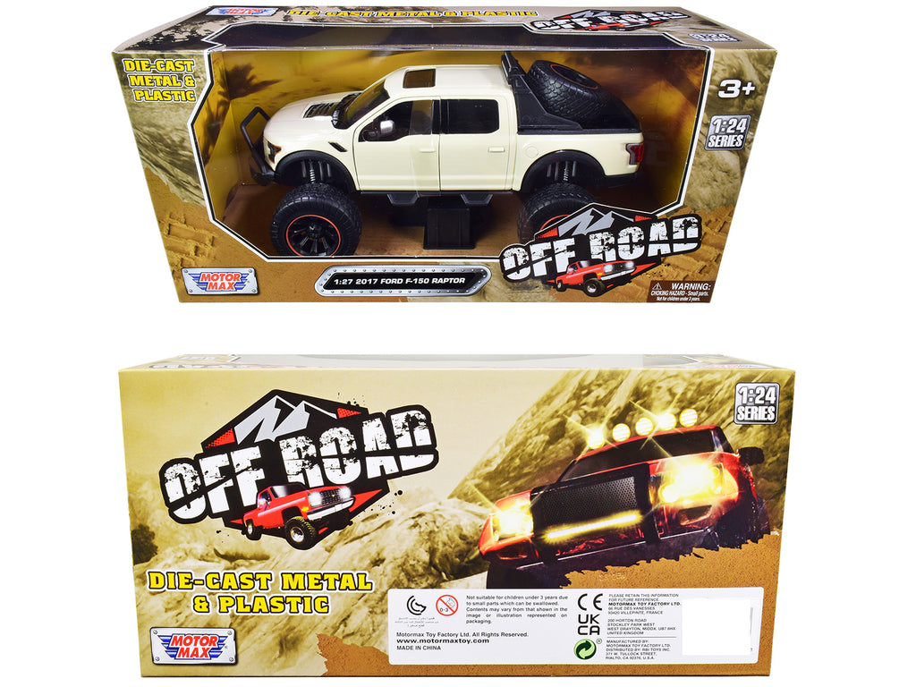 2017 Ford F-150 Raptor Off-Road Pickup Truck Cream 1/27 Diecast Model Car by Motormax - image 3