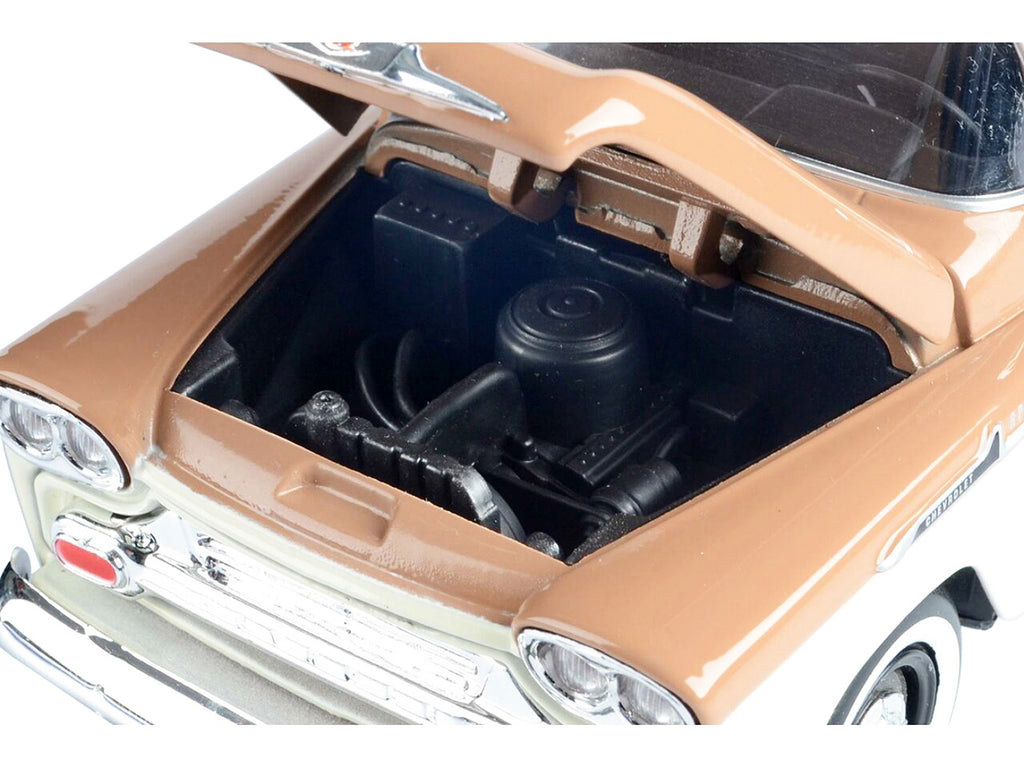 1958 Chevrolet Apache Fleetside Pickup Truck Brown and Beige 1/24 Diecast Model Car by Motormax - image 2