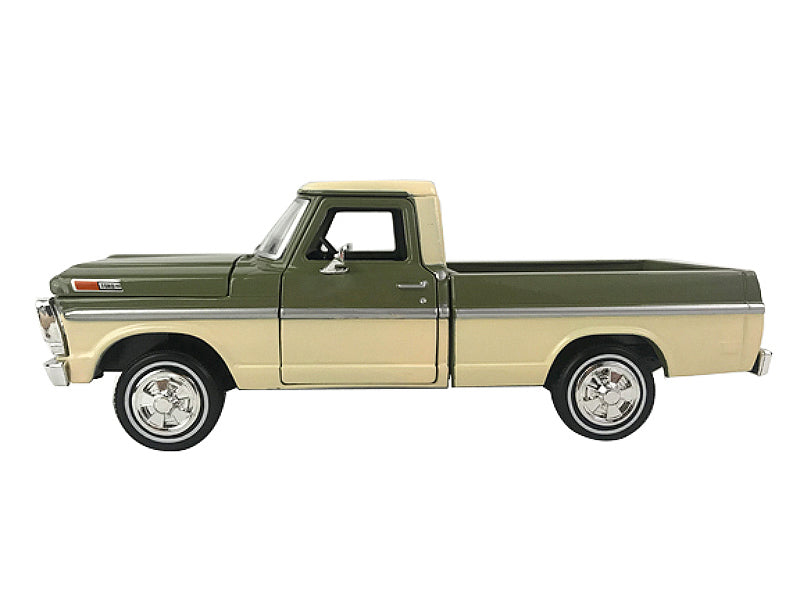 1969 Ford F-100 Pickup Truck Light Green and Cream 1/24 Diecast Model Car by Motormax - image 3