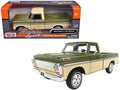 1969 Ford F-100 Pickup Truck Light Green and Cream 1/24 Diecast Model Car by Motormax