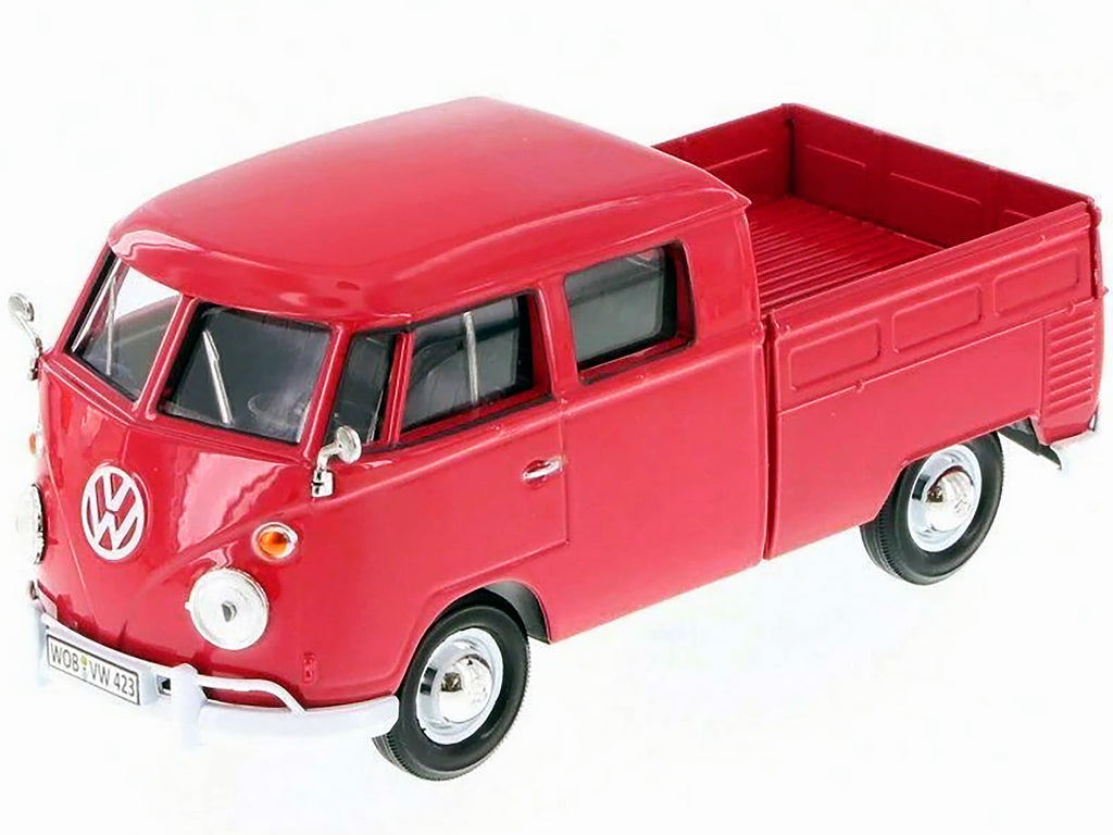 Volkswagen Type 2 (T1) Double Cab Pickup Truck Wax Red 1/24 Diecast Model Car by Motormax - image 2