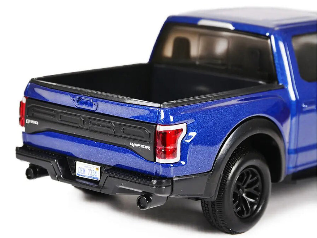 2017 Ford F-150 Raptor Pickup Truck Blue with Black Wheels 1/27 Diecast Model Car by Motormax - image 2