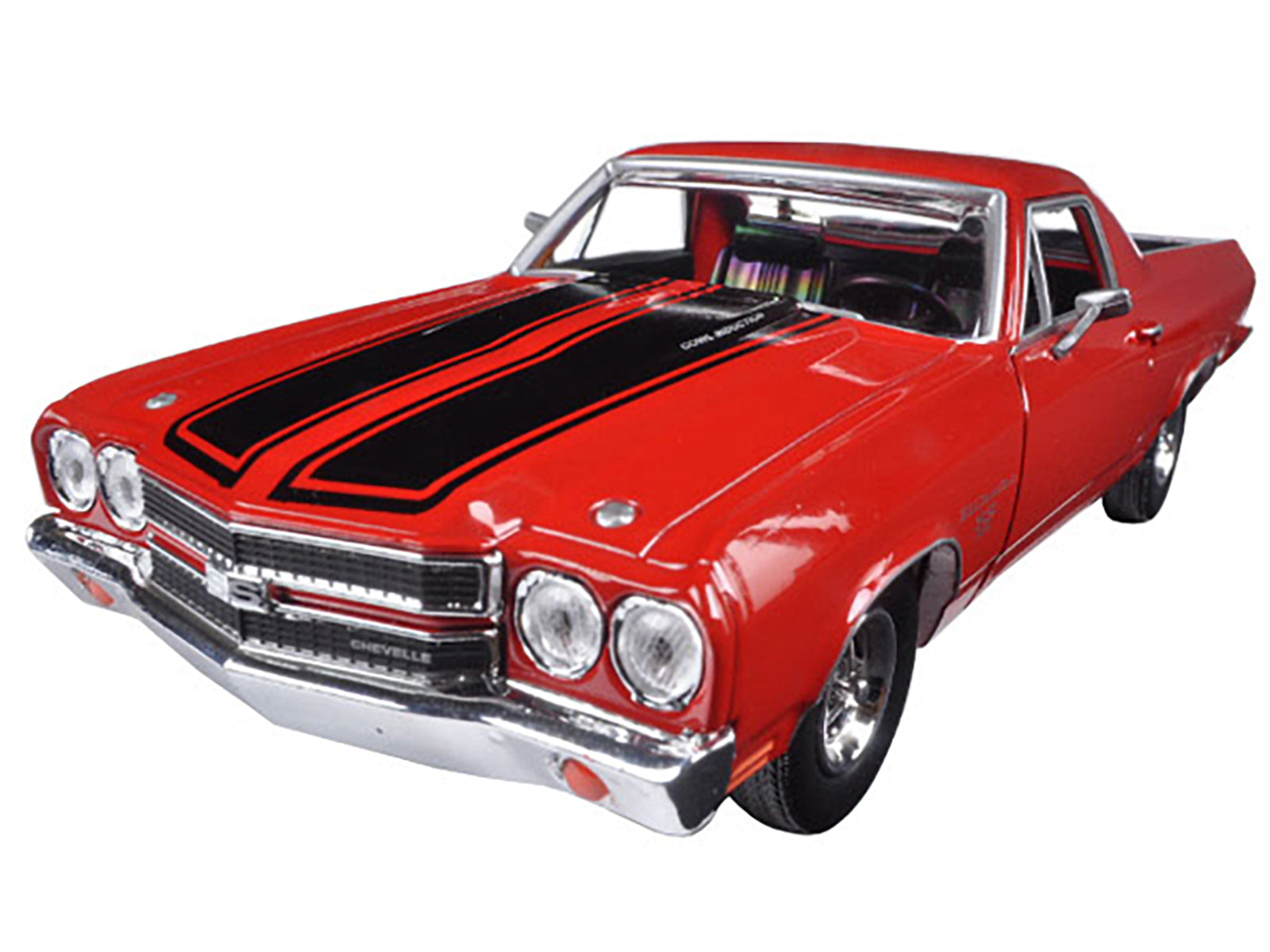 1970 Chevrolet El Camino SS 396 Red with Black Stripes 1/24 Diecast Model Car by Motormax - image 2