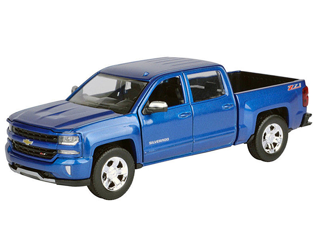2017 Chevrolet Silverado 1500 LT Z71 Crew Cab Pickup Truck Blue 1/27 Diecast Model Car by Motormax - image 2
