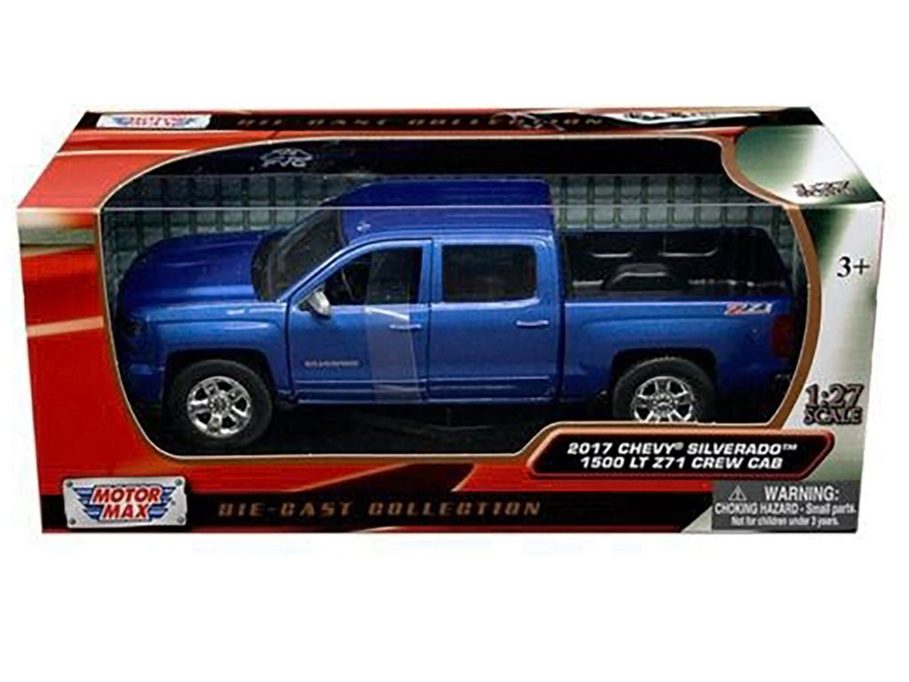 2017 Chevrolet Silverado 1500 LT Z71 Crew Cab Pickup Truck Blue 1/27 Diecast Model Car by Motormax - image 3