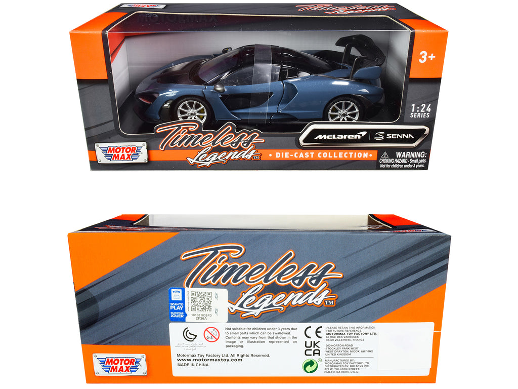 McLaren Senna Gray Metallic and Black "Timeless Legends" 1/24 Diecast Model Car by Motormax - image 3