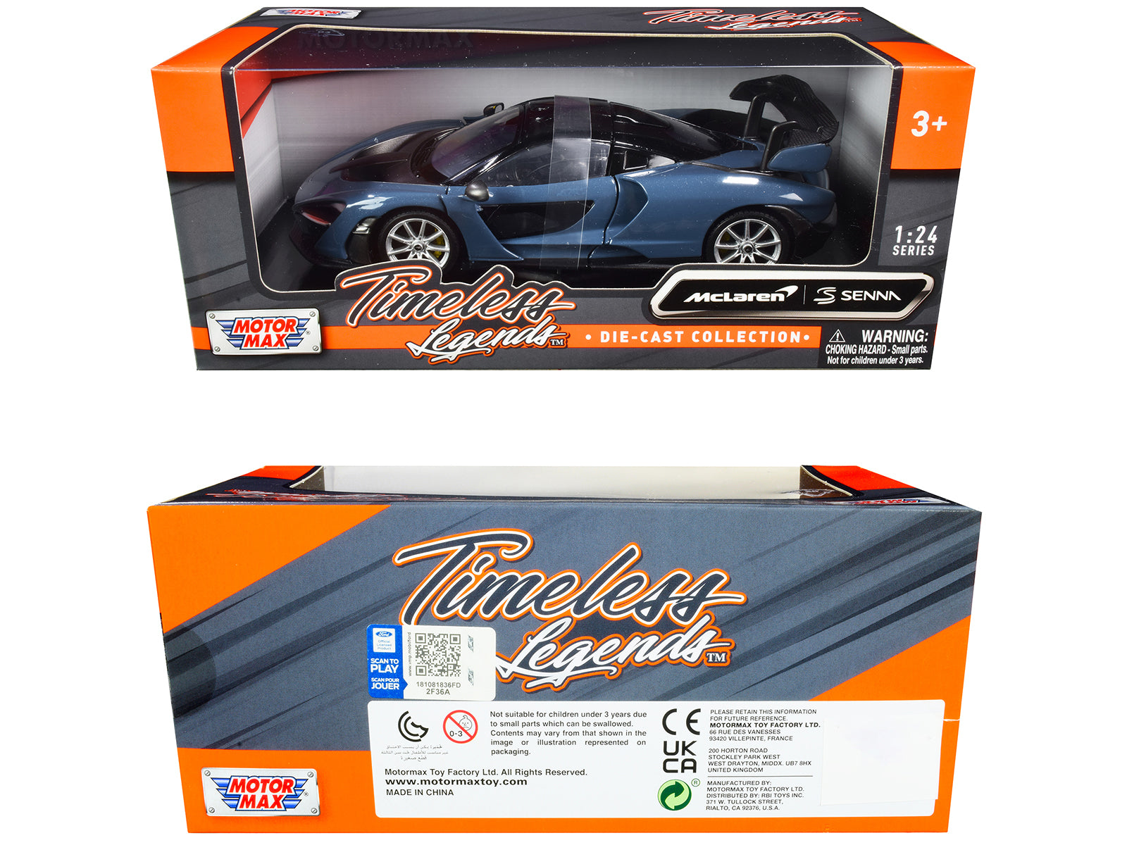 McLaren Senna Gray Metallic and Black "Timeless Legends" 1/24 Diecast Model Car by Motormax - image 3