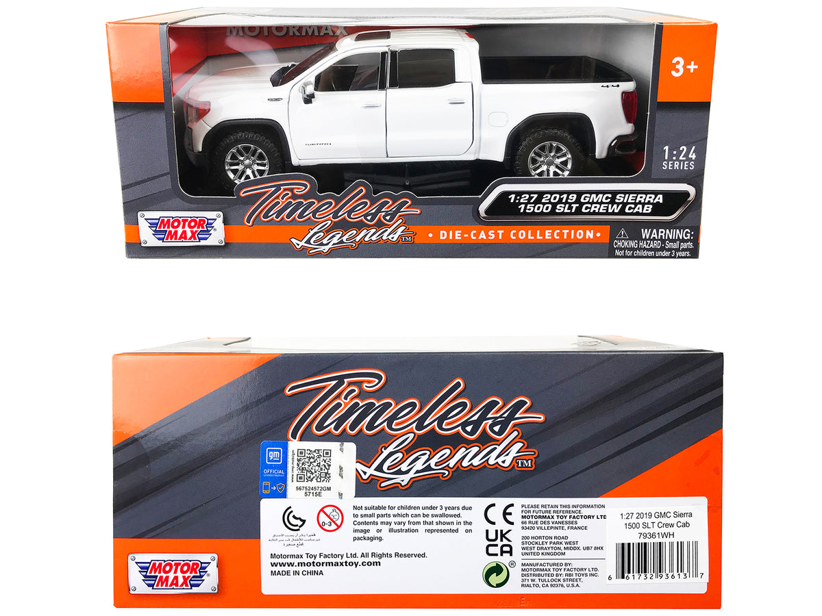 2019 GMC Sierra 1500 SLT Crew Cab 4x4 Pickup Truck with Sunroof White "Timeless Legends" Series 1/24-1/27 Diecast Model Car by Motormax - image 3