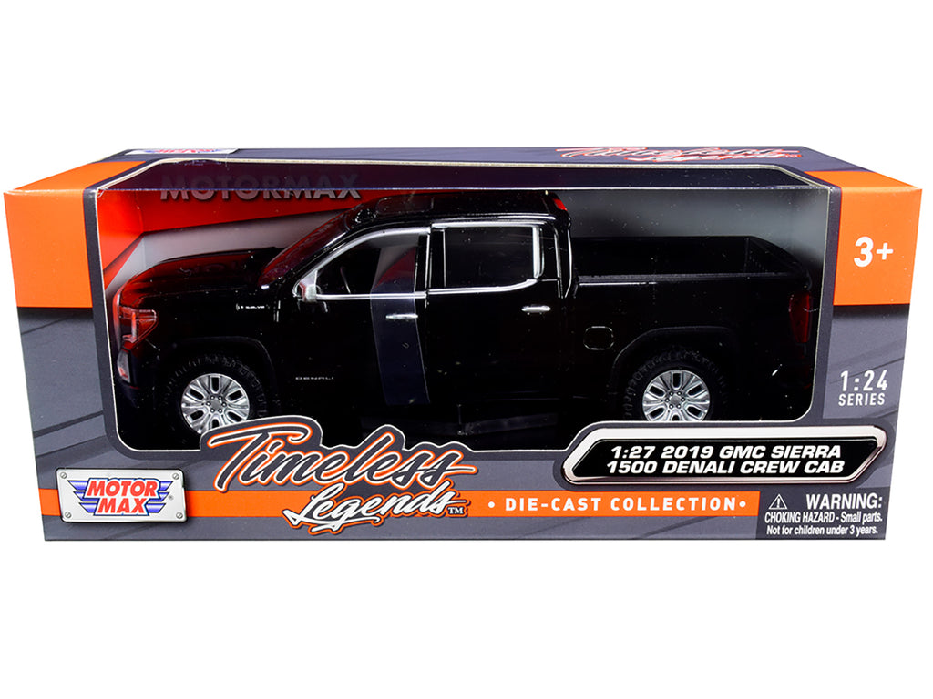 2019 GMC Sierra 1500 Denali Crew Cab Pickup Truck Black 1/24-1/27 Diecast Model Car by Motormax - image 3