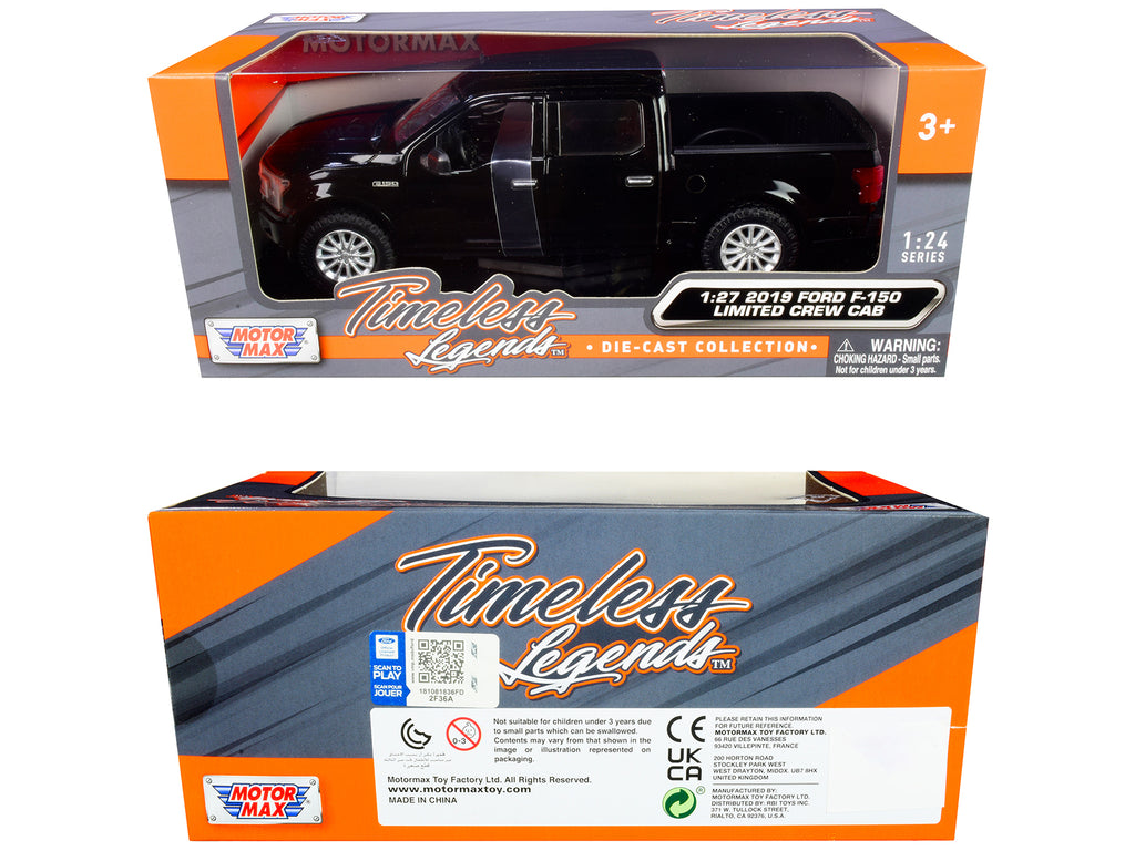 2019 Ford F-150 Limited Crew Cab Pickup Truck Black 1/24-1/27 Diecast Model Car by Motormax - image 3