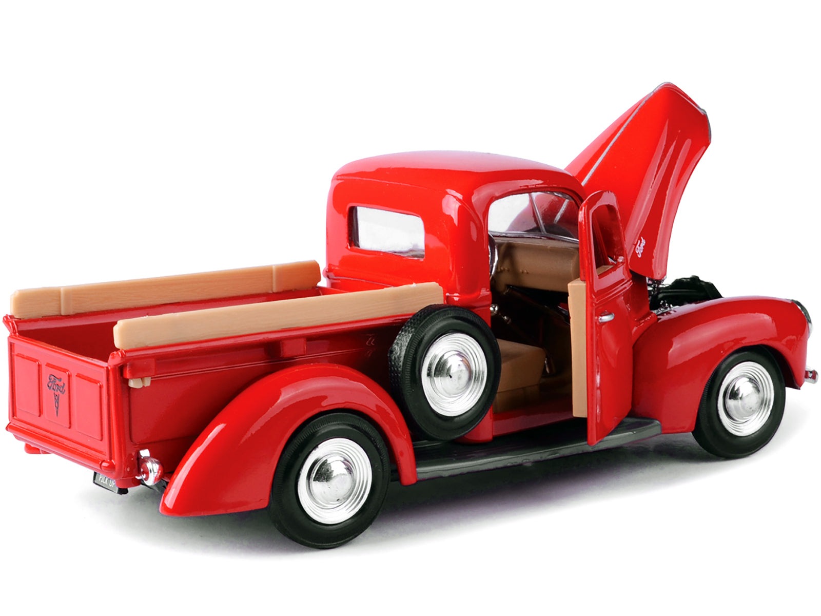 1940 Ford Pickup Truck Red 1/24 Diecast Model Car by Motormax - image 3