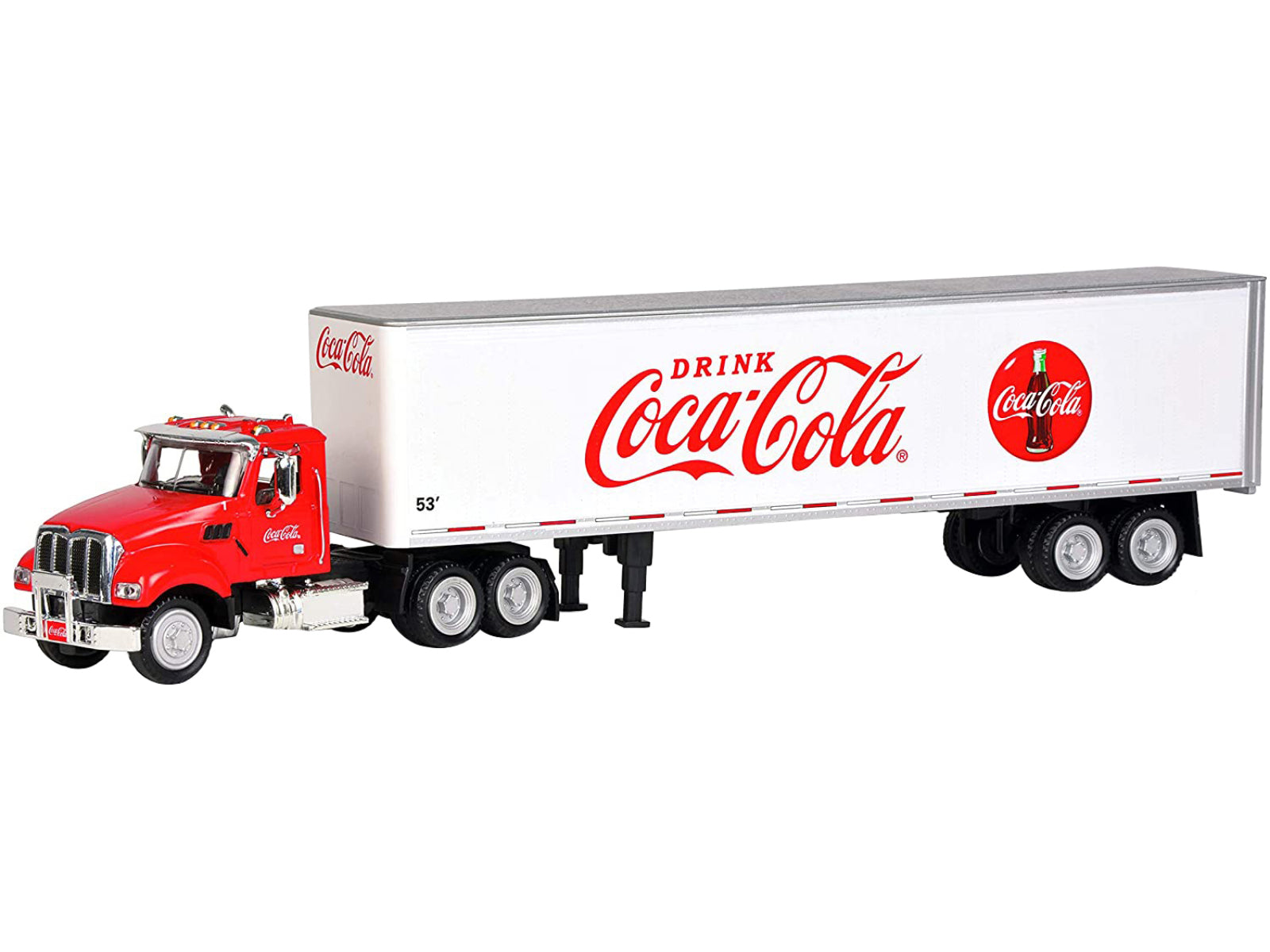 Truck Tractor with 53' Trailer "Drink Coca-Cola" Red and White 1/50 Diecast Model by Motorcity Classics - image 3