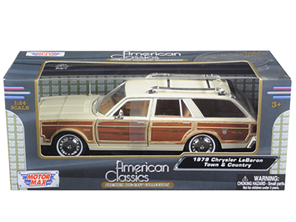 1979 Chrysler Lebaron Town & Country Cream 1/24 Diecast Model Car by Motormax - image 3