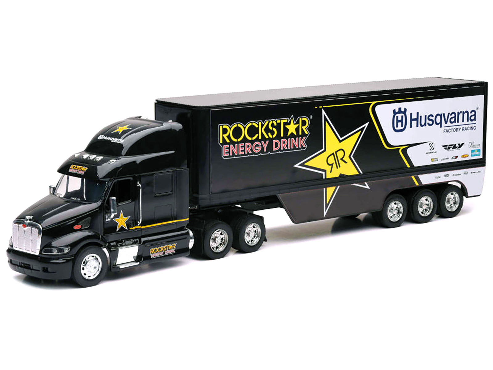 Peterbilt 387 Semi-Truck Black "Rockstar Energy Drink - Husqvarna Factory Racing" 1/32 Diecast Model by New Ray - image 2