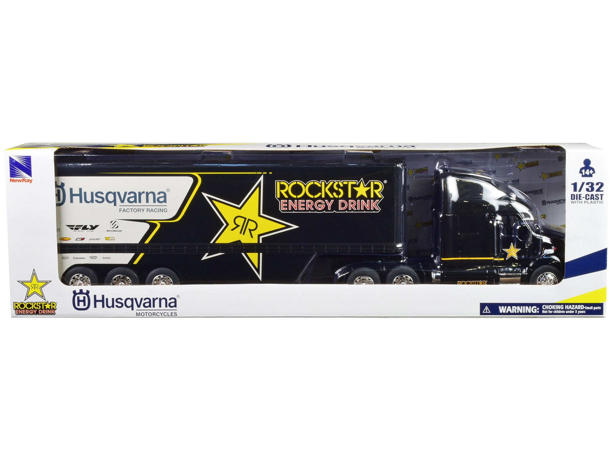 Peterbilt 387 Semi-Truck Black "Rockstar Energy Drink - Husqvarna Factory Racing" 1/32 Diecast Model by New Ray - image 3