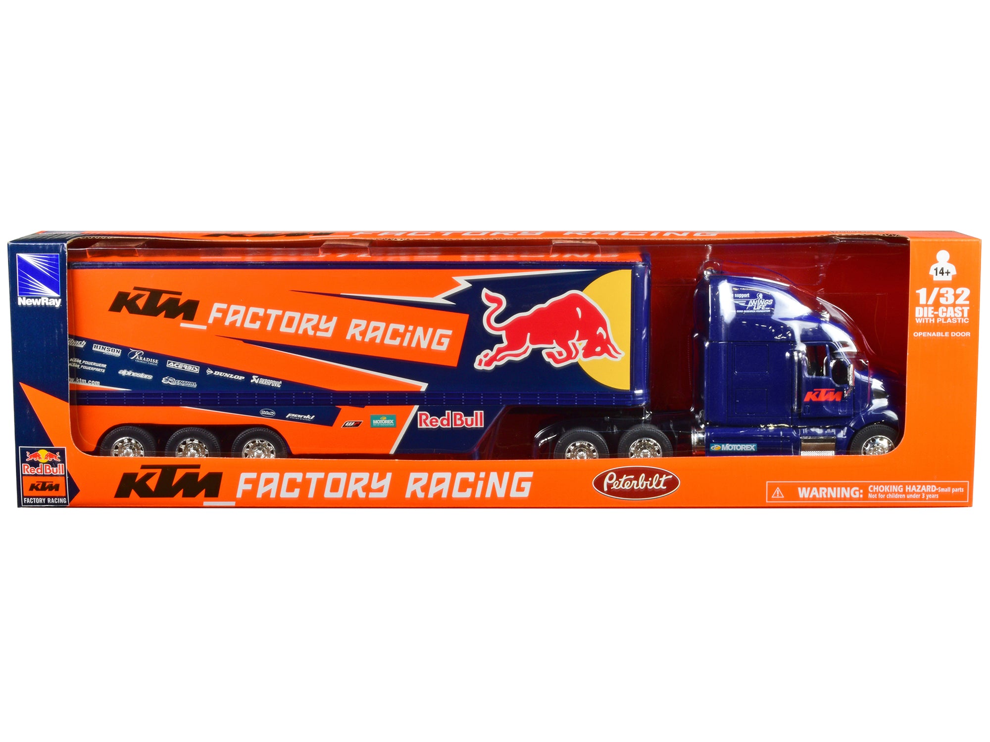 Peterbilt 387 Truck Dark Blue "Red Bull - KTM Factory Racing" 1/32 Diecast Model by New Ray - image 3