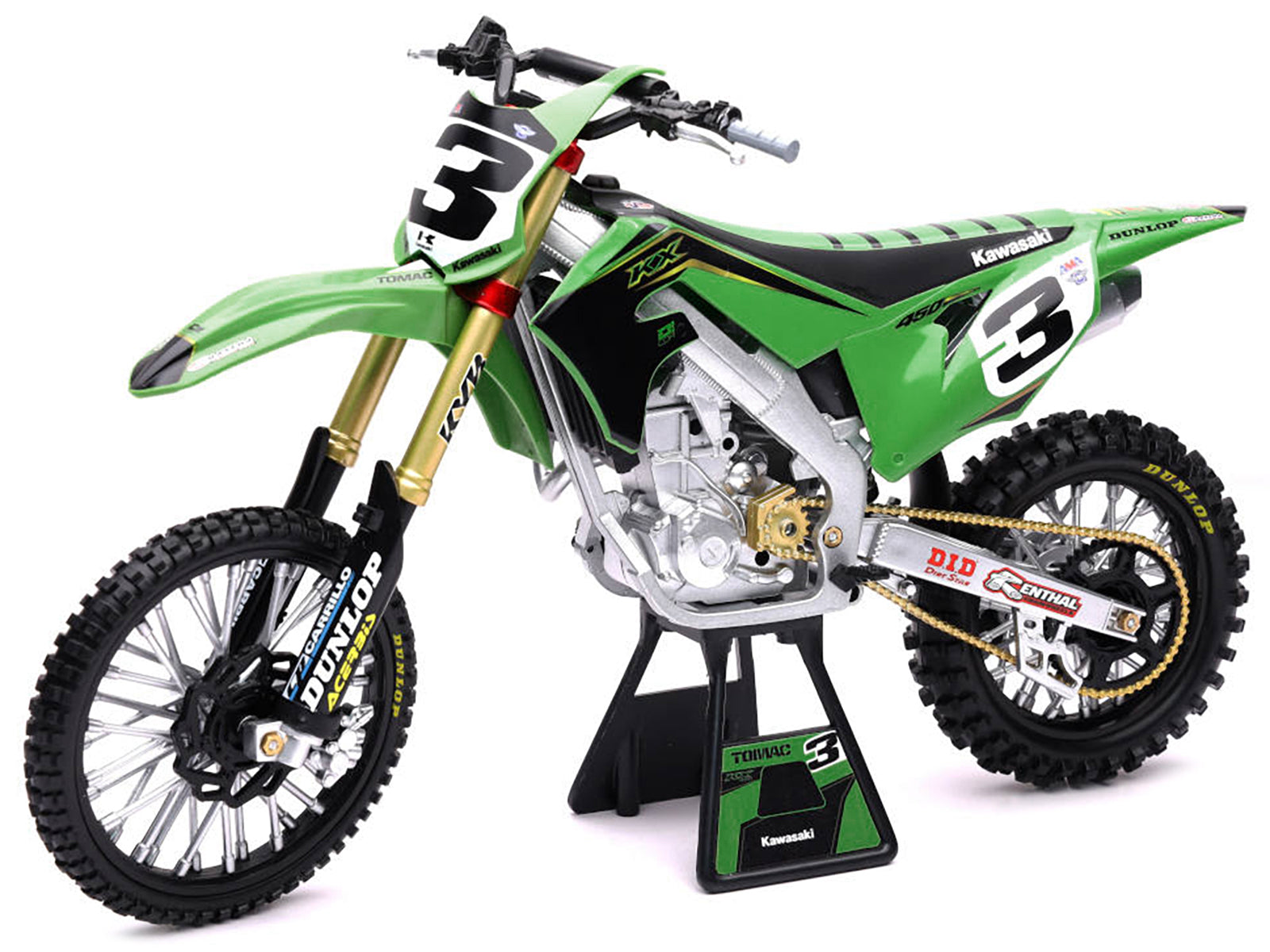 Kawasaki KX 450F Dirt Bike Motorcycle #3 Eli Tomac Green and Black "Kawasaki Racing Team" 1/6 Diecast Model by New Ray - image 2