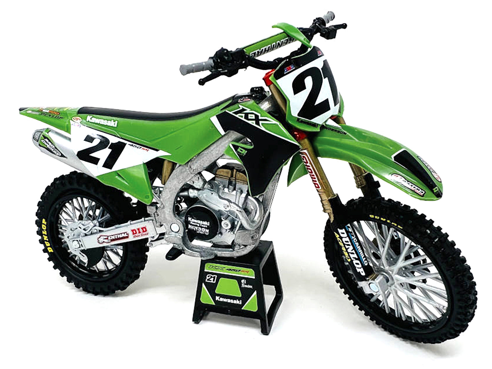 Kawasaki KX450SR Dirt Bike Motorcycle #21 Jason Anderson Green and Black "Kawasaki Racing Team" 1/6 Model by New Ray - image 2