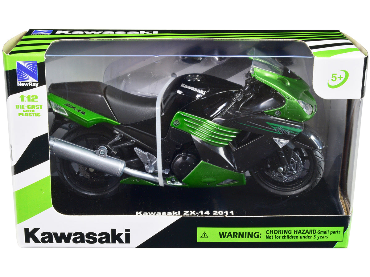 2011 Kawasaki ZX-14 Ninja Green Motorcycle Model 1/12 by New Ray - image 3