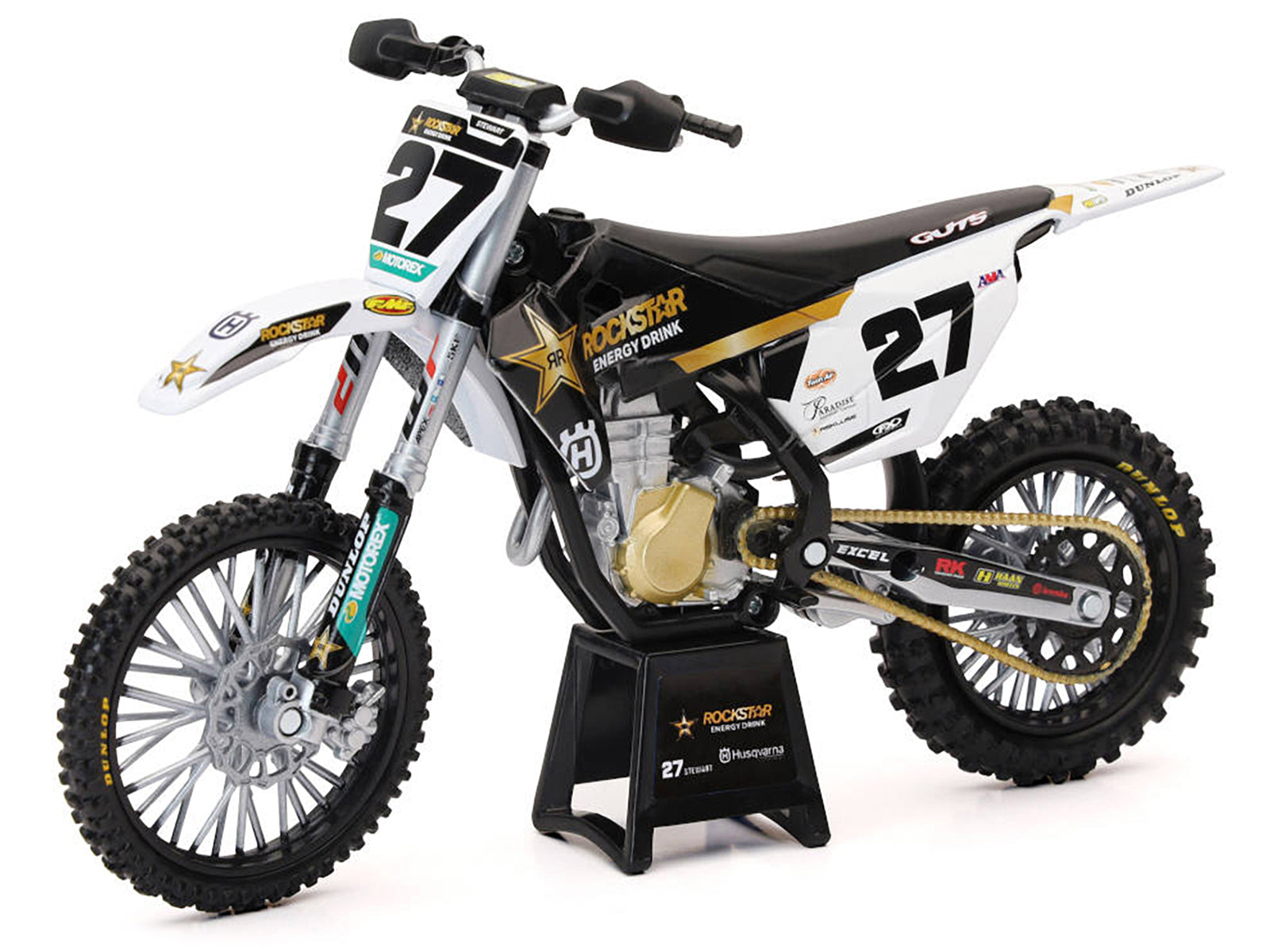 Husqvarna FC450 Motorcycle #27 Malcolm Stewart "Rockstar Energy Drink" 1/12 Diecast Model by New Ray - image 2