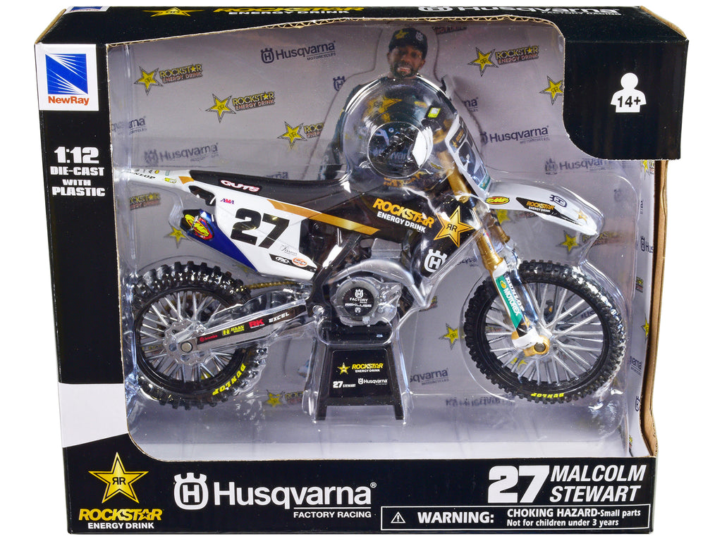 Husqvarna FC450 Motorcycle #27 Malcolm Stewart "Rockstar Energy Drink" 1/12 Diecast Model by New Ray - image 3