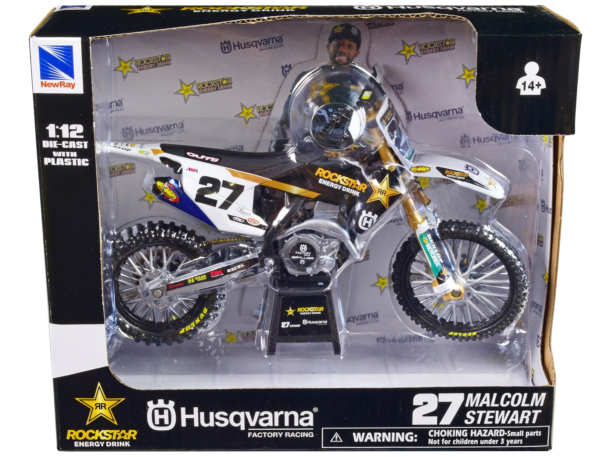 Husqvarna FC450 Motorcycle #27 Malcolm Stewart "Rockstar Energy Drink" 1/12 Diecast Model by New Ray - image 3