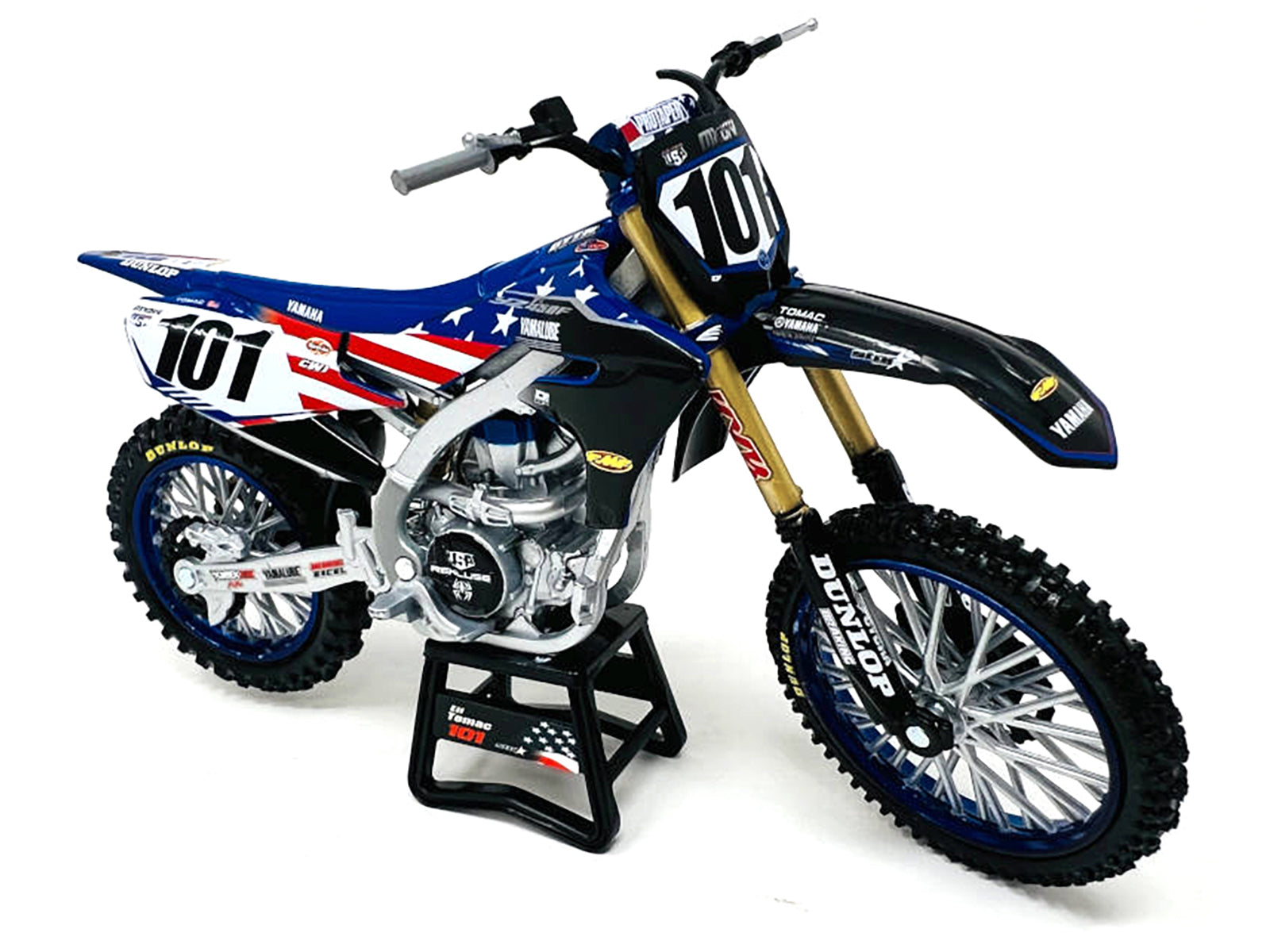Yamaha YZ450F Dirt Bike Motorcycle #101 Eli Tomac American Flag Livery "Motocross of Nations" 1/12 Model by New Ray - image 2