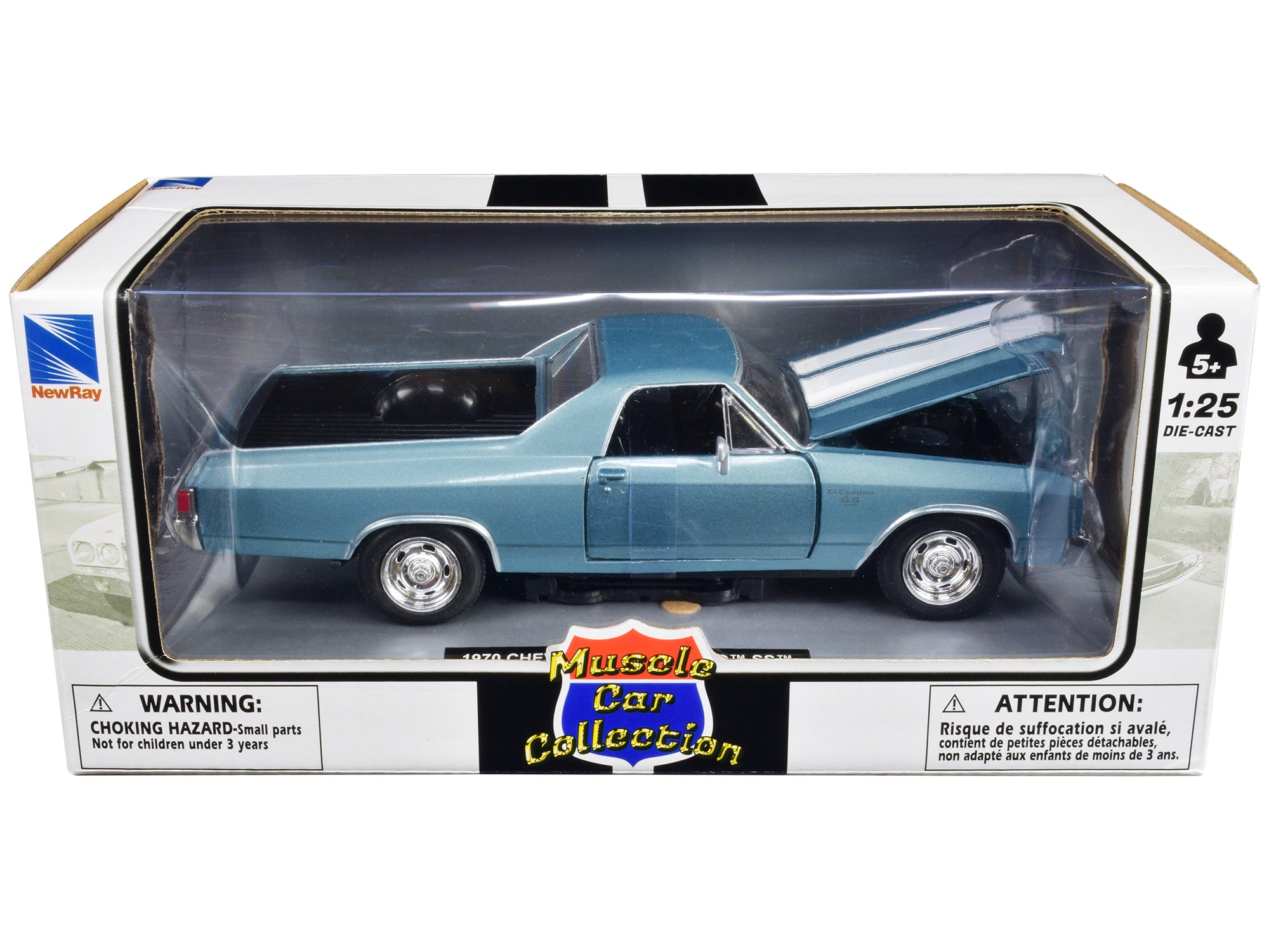 1970 Chevrolet El Camino SS Blue 1/25 Diecast Model Car by New Ray - image 3