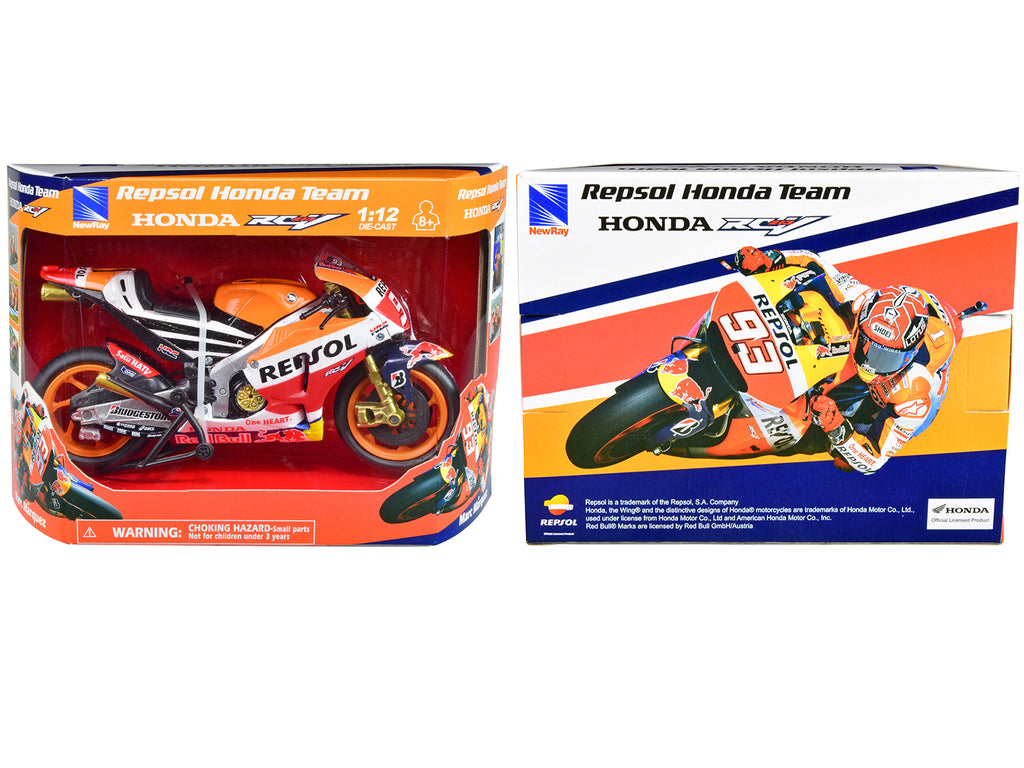 Honda RC213V Motorcycle #93 Marc Marquez "Repsol Honda Team" MotoGP (2015) 1/12 Diecast Model by New Ray - image 3