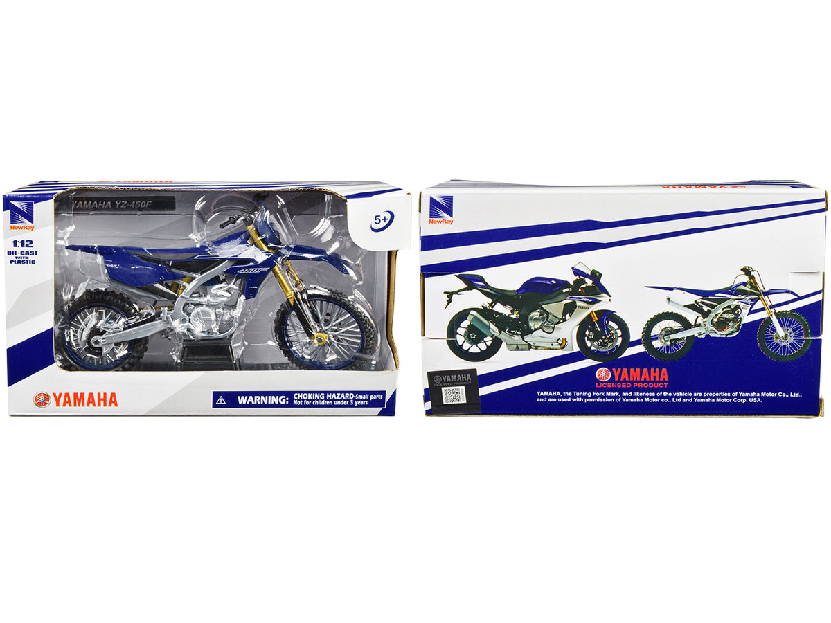 Yamaha YZ-450F Motorcycle Blue 1/12 Diecast Model by New Ray - image 3