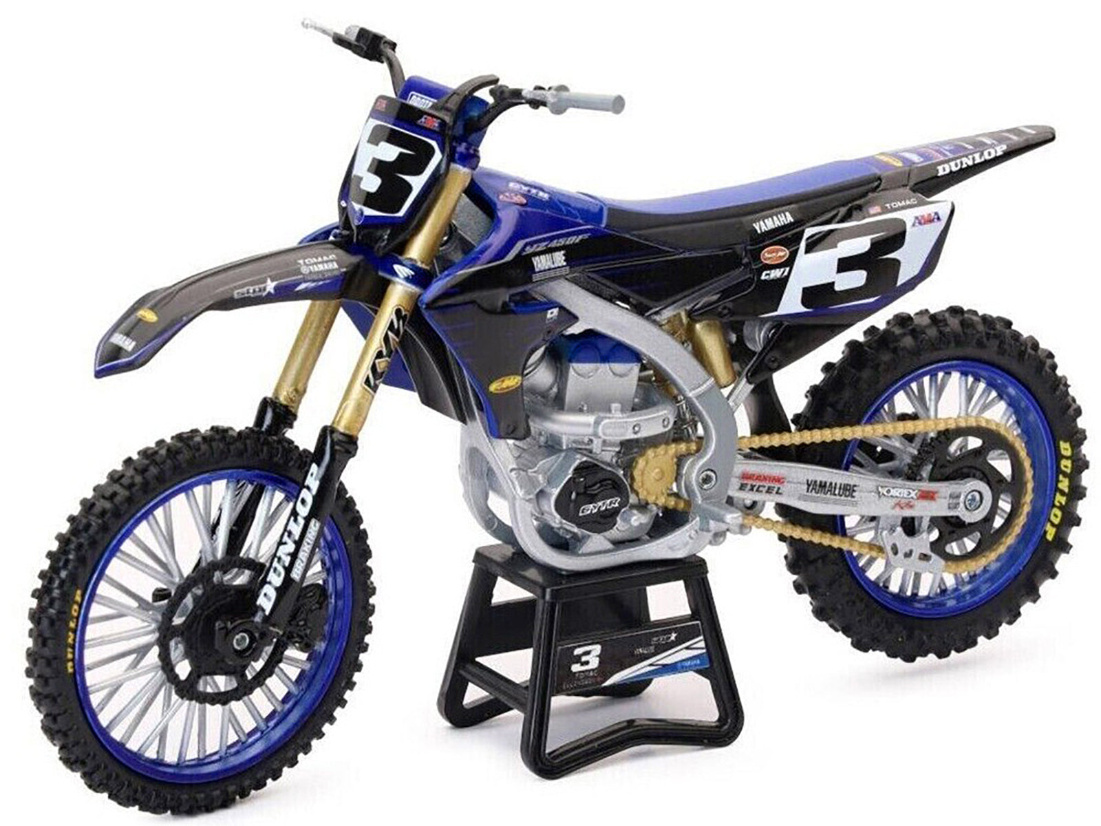 Yamaha YZ450F Championship Edition Motorcycle #3 Eli Tomac "Yamaha Factory Racing" 1/12 Diecast Model by New Ray - image 2