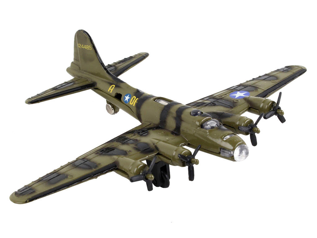 Boeing B-17 Flying Fortress Bomber Aircraft Olive Green Camouflage "United States Army Air Force" with Runway Section Diecast Model Airplane by Runway24 - image 3