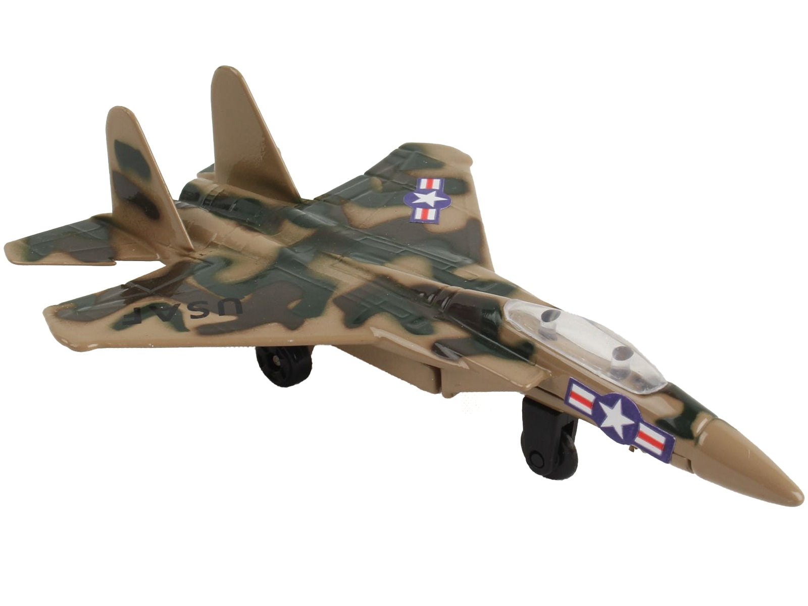 McDonnell Douglas F-15 Eagle Fighter Aircraft Desert Camouflage "United States Air Force" with Runway Section Diecast Model Airplane by Runway24 - image 3