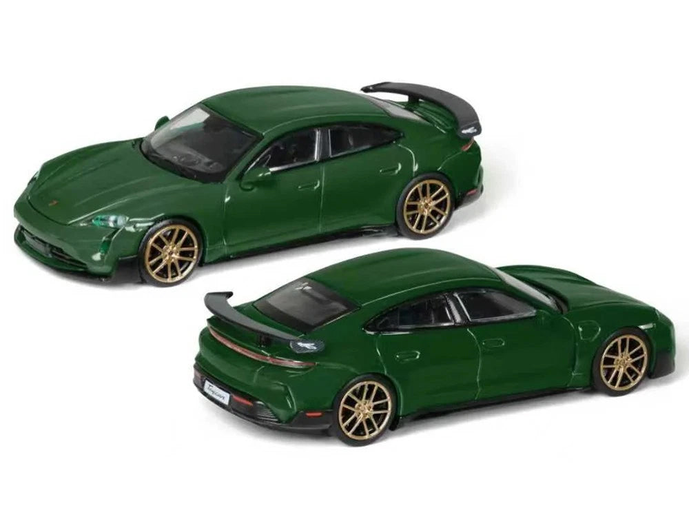 Porsche Taycan Turbo GT Green 1/64 Diecast Model Car by Trends Hobby - image 5