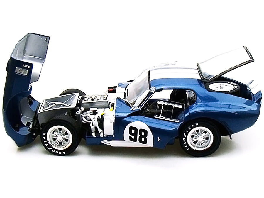 1965 Shelby Cobra Daytona Coupe #98 Blue 1/18 Diecast Model Car by Shelby Collectibles - image 3