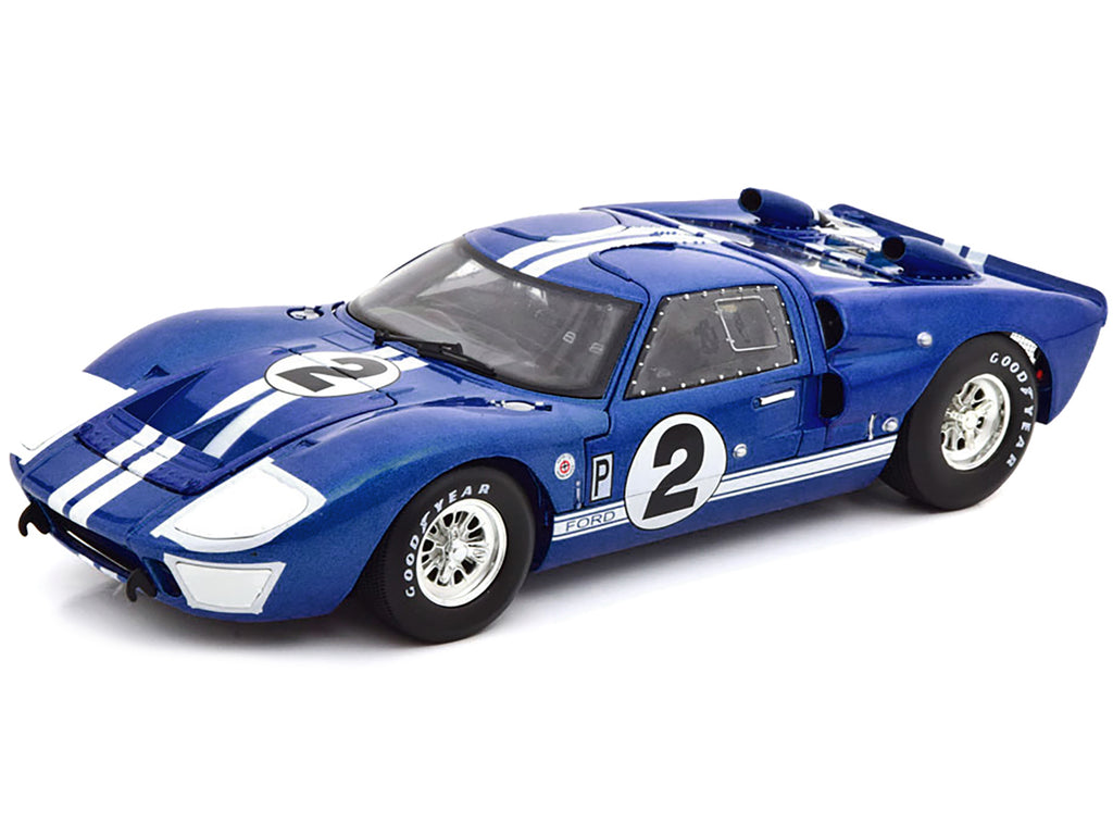 1966 Ford GT40 GT 40 Mark II #2 Blue 12 Hours of Sebring 1/18 Diecast Car Model by Shelby Collectibles - image 2
