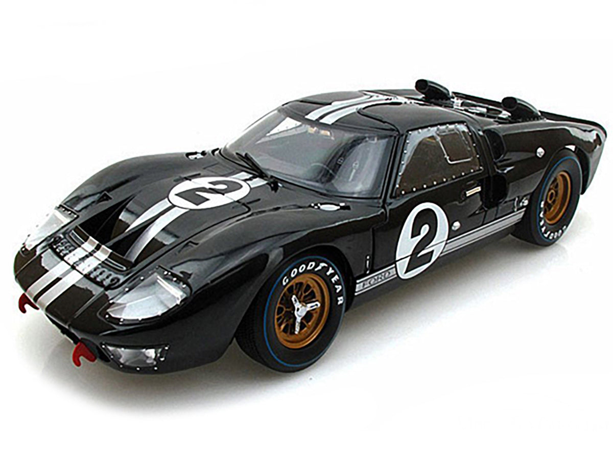 1966 Ford GT-40 MK II #2 Black 1/18 Diecast Model Car by Shelby Collectibles - image 2