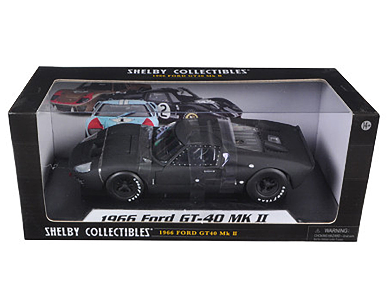 1966 Ford GT-40 GT40 MK 2 Matt Black 1/18 Diecast Car Model by Shelby Collectibles - image 3