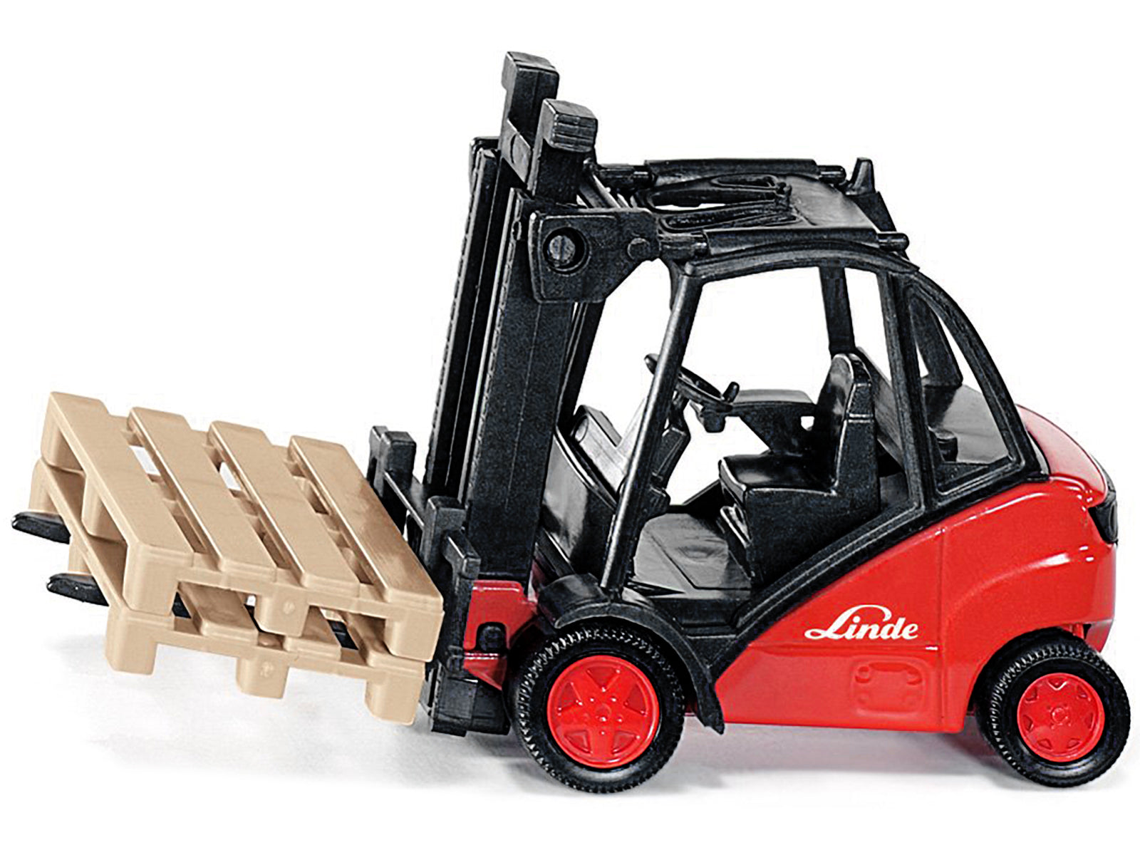 Linde Forklift Truck Red with 2 Pallet Accessories 1/50 Diecast Model by Siku - image 2