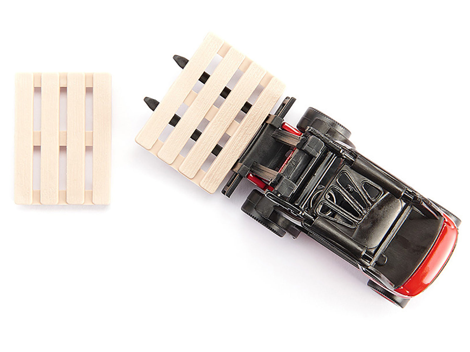 Linde Forklift Truck Red with 2 Pallet Accessories 1/50 Diecast Model by Siku - image 5