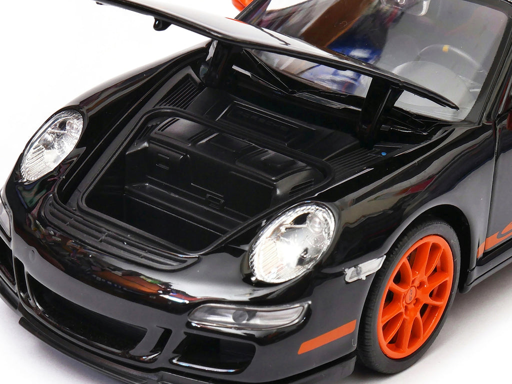 Porsche 911 (997) GT3 RS Black with Orange Accents 1/24-1/27 Diecast Model Car by Welly - image 2