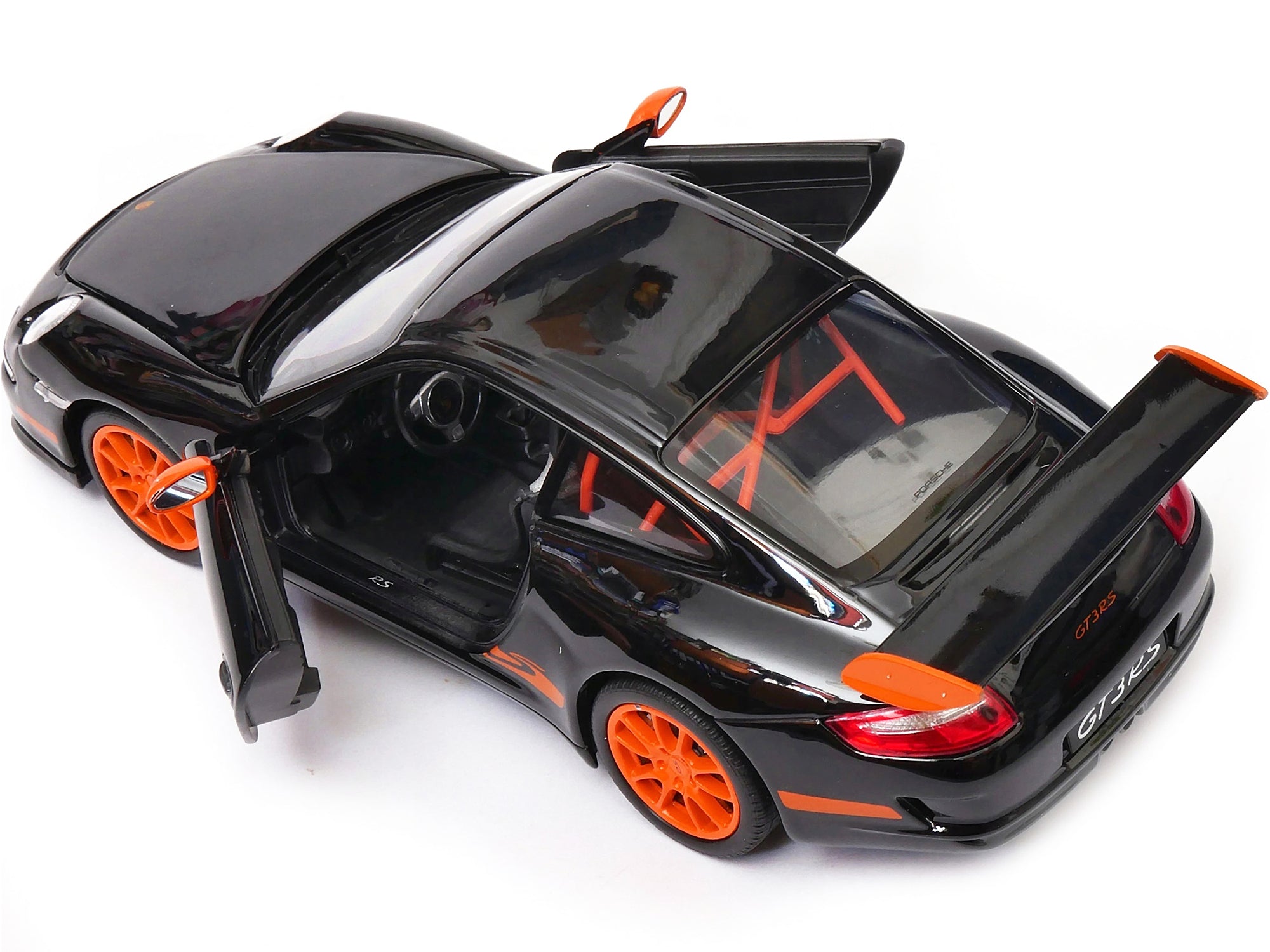 Porsche 911 (997) GT3 RS Black with Orange Accents 1/24-1/27 Diecast Model Car by Welly - image 3