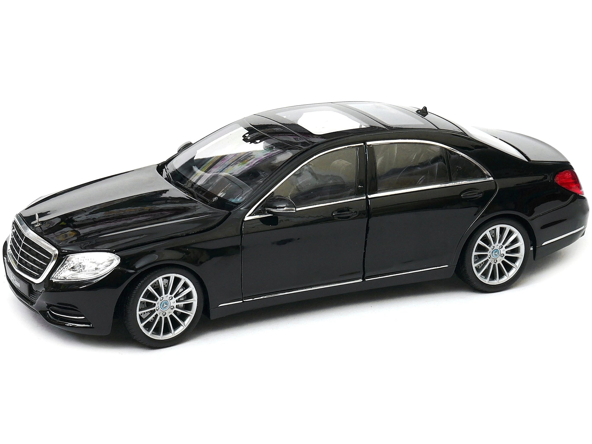 Mercedes Benz S Class with Sunroof Black "NEX Models" 1/24 Diecast Model Car by Welly - image 3