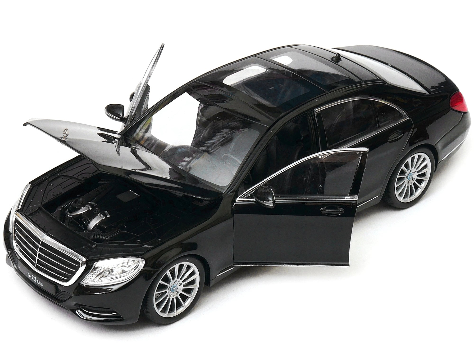 Mercedes Benz S Class with Sunroof Black "NEX Models" 1/24 Diecast Model Car by Welly - image 2