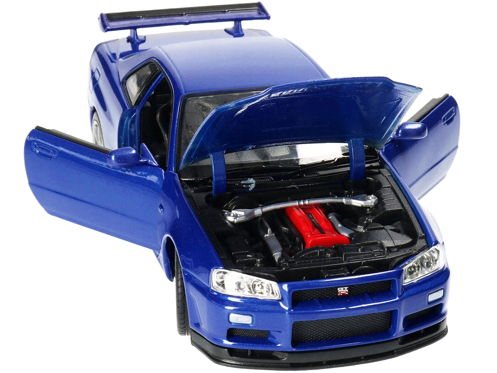 Nissan Skyline GT-R (R34) RHD (Right Hand Drive) Blue Metallic "NEX Models" 1/24 Diecast Model Car by Welly - image 2